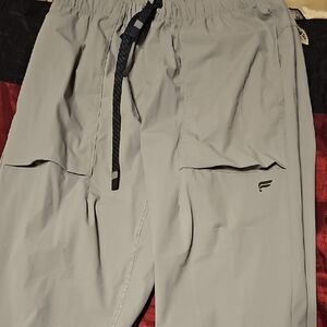 Fabletics Light Gray Joggers with Logo
